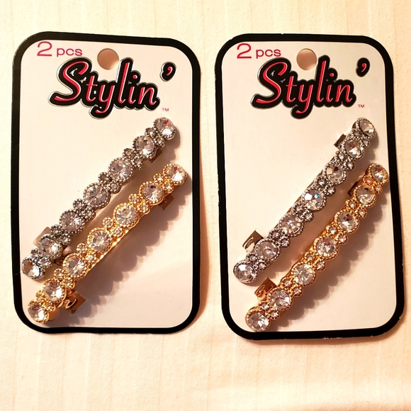 Stylin' Rhinestone Barrettes - 2 Packs (NWT) - Picture 1 of 3